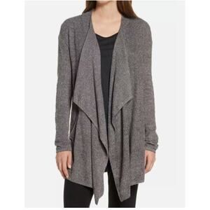Barefoot‎ Dreams Cozy Chic Lite Open Front Cardigan in Carbon Grey Size Large XL